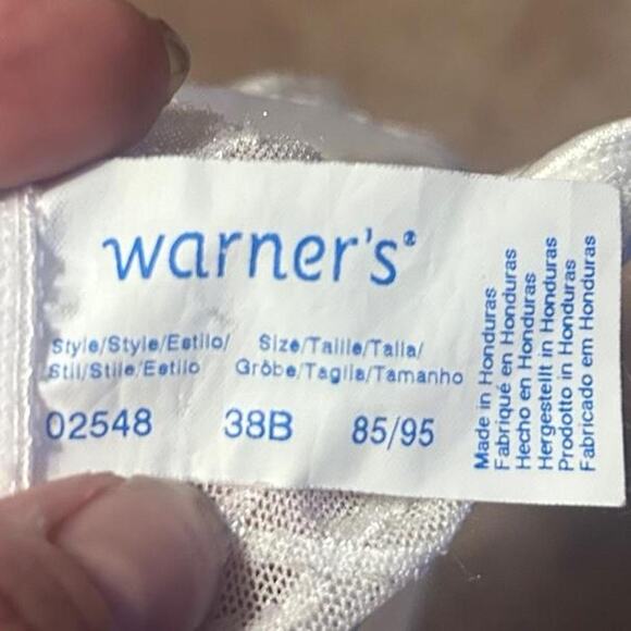 Vintage Warner's silver and white Bra 38B EUC 80s 90s - Picture 2 of 2